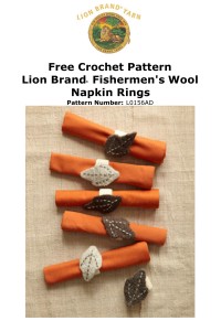 Lion Brand L0156AD - Napkin Rings in Fishermens Wool (downloadable PDF)