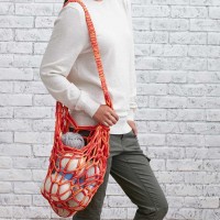 Sugar 'n Cream - Arm Knit Market Bag in Solids (downloadable PDF)