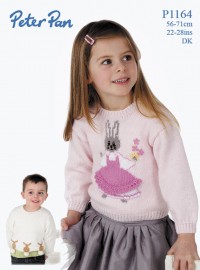 Peter Pan P1164 Rabbit Sweaters in DK (downloadable PDF)