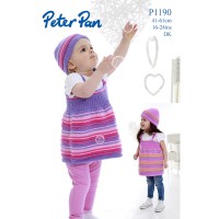 Peter Pan P1190 Striped Pinafore Dress and Hat in Peter Pan DK (leaflet)