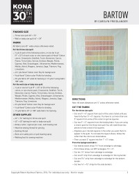 Kona Cotton Solids - Bartow Quilt Pattern (downloadable PDF)