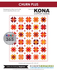 Kona Cotton Solids - Churn Plus Quilt Pattern (downloadable PDF)