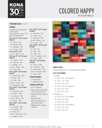 Kona Cotton Solids - Colored Happy Quilt Pattern (downloadable PDF)