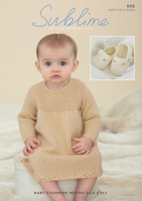 Sublime 6115 Baby Cashmere Merino Silk 4 Ply Dress and Shoes (leaflet)