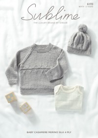 Sublime 6170 Sweater and Hat in Sublime Baby Cashmere Merino Silk 4 Ply (leaflet)