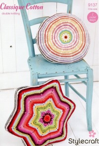 Stylecraft 9158 Crochet Pattern Throw & Cushion Carnival Chunky & Special Aran 
