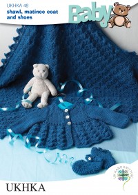 UKHKA 48 Baby Shawl, Matinee Coat & Shoes in DK (downloadable PDF)