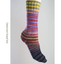 Urth Yarns - Cabled Insert Striped Sock in Uneek Sock (downloadable PDF)