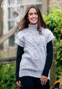 Wendy 6015 Cable and Bobble Tabard in Aran with Wool (downloadable PDF)