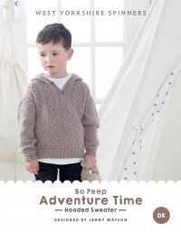 West Yorkshire Spinners - Adventure Time - Hooded Sweater by Jenny Watson in Bo Peep Luxury Baby DK (downloadable PDF)