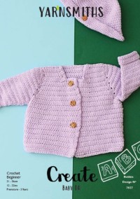 Yarnsmiths - 7027 - Bobbie Cardigan and Hat in Create Baby DK (downloadable PDF)