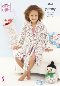 King Cole 5569 Dressing Gown, Snowman and Stocking in Yummy (leaflet)