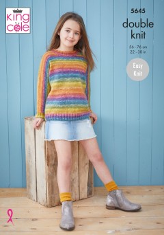 King Cole 5645 Sweater and Hoodie in Bramble DK (leaflet)