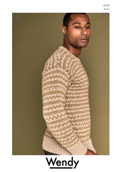 Wendy 6168 Fair Isle Sweater in Pure Wool Aran (downloadable PDF)