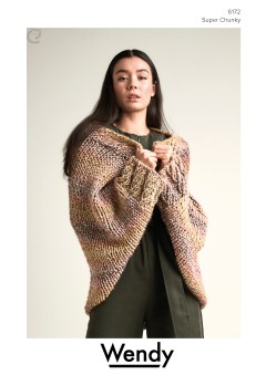 Wendy 6172 Cocoon Wrap in Husky Super Chunky (downloadable PDF)