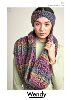 Wendy 6173 Crochet Cowl and Headband in Husky Super Chunky (downloadable PDF)
