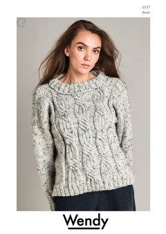 Wendy 6177 Sweater in Aran with Wool Tweed (downloadable PDF)