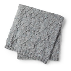 Bernat - Argyle Texture Knit Blanket in Softee Chunky Tweeds(downloadable PDF)