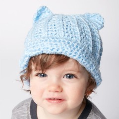 Bernat - Baby Kitty Crochet Hat in Softee Baby (downloadable PDF)