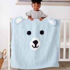 Bernat - Bear-y Cozy Knit Blanket in Baby Blanket (downloadable PDF)