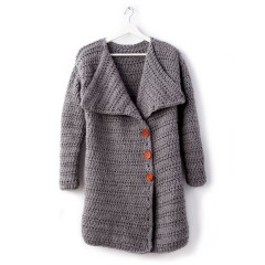 Bernat - Big Collar Crochet Coat in Roving (downloadable PDF)