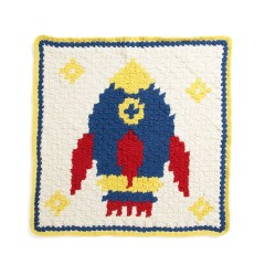 Bernat - C2C Blast Off Crochet Blanket in Baby Blanket Sparkle (downloadable PDF)