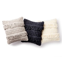 Bernat - Bobble and Fringe Crochet Pillow in Blanket (downloadable PDF)