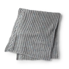 Bernat - Cable Edged Knit Blanket in Softee Chunky Tweeds (downloadable PDF)
