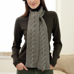 Bernat - Womens Cable Scarf in Satin (downloadable PDF)
