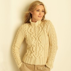 Bernat - Womens Cable Sweater in Satin (downloadable PDF)