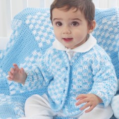 Bernat - Checkered Blanket To Crochet in Softee Baby (downloadable PDF)