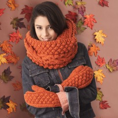 Bernat - Chill Chaser Set (Cowl and Mittens) in Softee Chunky (downloadable PDF)