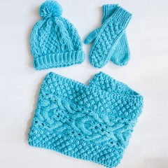 Bernat - Chill Chaser Set (Hat, Mittens & Cowl) in Softee Chunky (downloadable PDF)