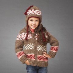 Bernat - Cocoa Jacket and Hat in Roving (downloadable PDF)