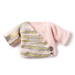 Bernat - Knit ColorBlock Kimono Cardigan in Baby Blanket Tiny  (downloadable PDF)
