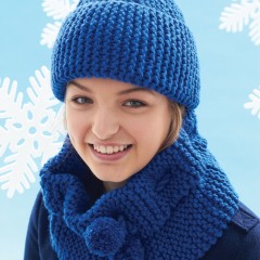 Bernat - Womens Cowl and Hat in Softee Chunky (downloadable PDF)