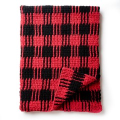 Bernat - Crochet Buffalo Plaid Afghan in Blanket Brights (downloadable PDF)