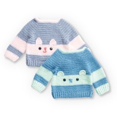 Bernat - Crochet Character Sweaters in Softee Baby (downloadable PDF)