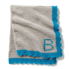 Bernat - Crochet Monogram Baby Blanket in Softee Baby Chunky (downloadable PDF)