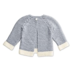 Bernat - Dipped Detail Knitted Cardigan in Softee Baby (downloadable PDF)