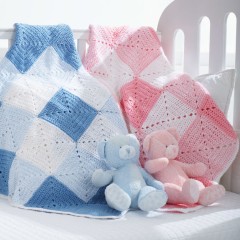Bernat - Double Diamond Crochet Blanket in Softee Baby (downloadable PDF)