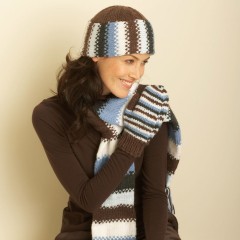 Bernat - Hat, Scarf and Mittens in Satin (downloadable PDF)