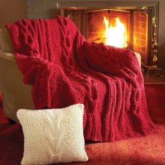 Bernat - Horseshoe Cable Blanket and Pillow in Blanket (downloadable PDF)