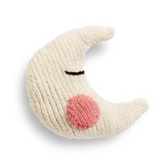 Bernat - Knit Moon Baby Pillow in Baby Blanket Sparkle (downloadable PDF)