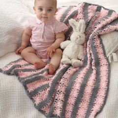 Bernat - Lacy Stripes Blanket in Softee Baby (downloadable PDF)