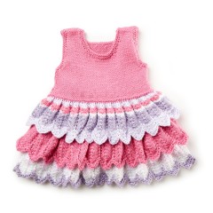 Bernat - Layer Cake Knit Dress in Softee Baby (downloadable PDF)