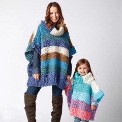 Bernat - Mom and Me Crochet Ponchos in Pop! (downloadable PDF)