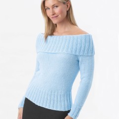 Bernat - Off Shoulder Sweater in Satin (downloadable PDF)