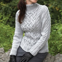 Bernat - Sterling Cables Sweater in Satin (downloadable PDF)