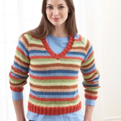 Bernat - Sweater With Stripes in Satin (downloadable PDF)